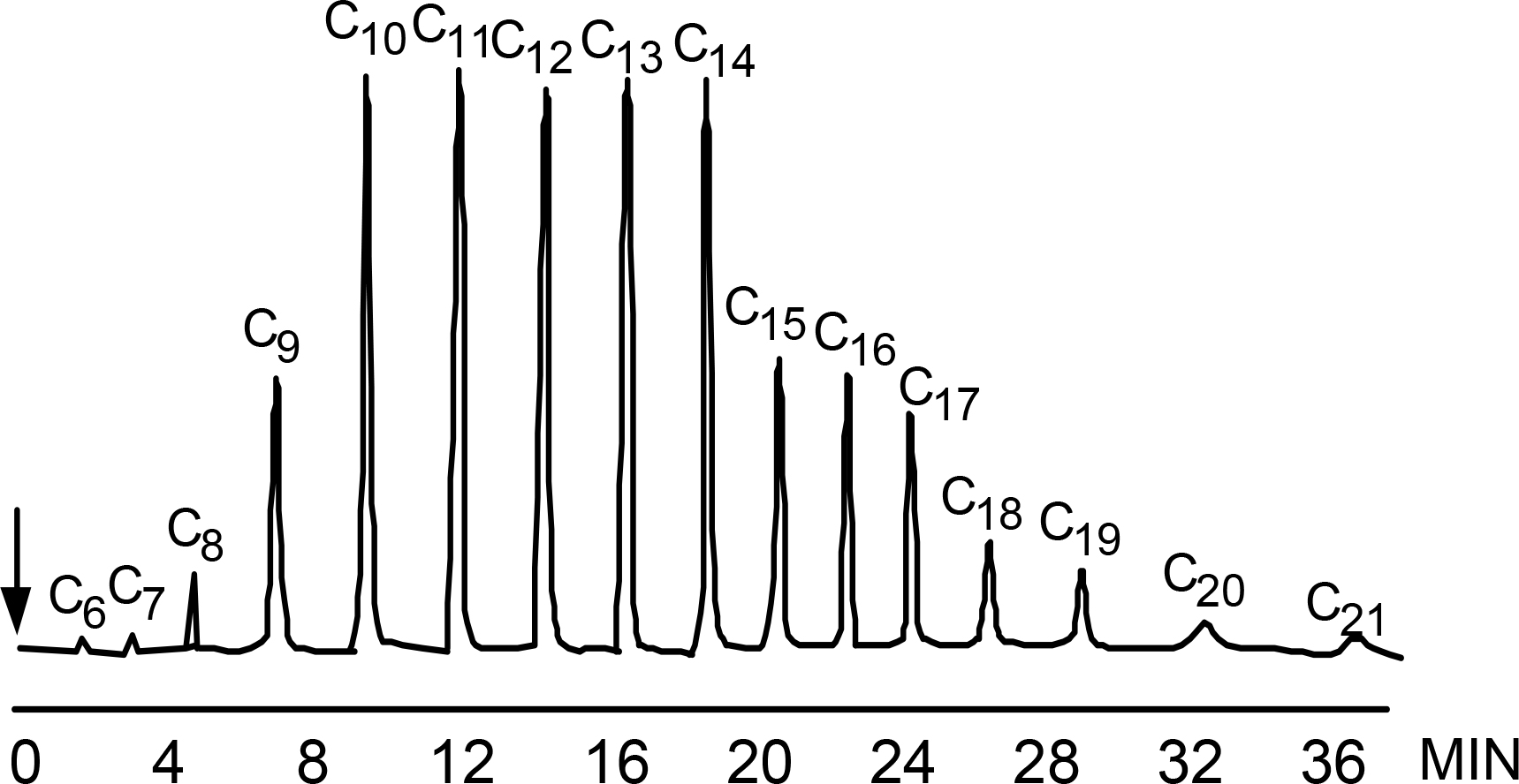 Temperature-Gradient-Chromatogram